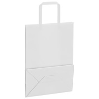 vidaXL Papperspåsar 250 st med handtag vit 21x11x28 cm