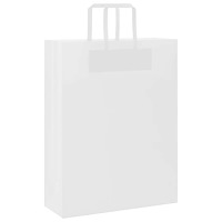 vidaXL Papperspåsar 250 st med handtag vit 32x12x42 cm