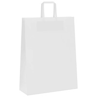 vidaXL Papperspåsar 250 st med handtag vit 32x12x42 cm