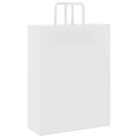 vidaXL Papperspåsar 250 st med handtag vit 32x12x42 cm