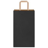 vidaXL Papperspåsar 250 st med handtag svart 21x11x36 cm