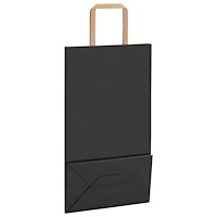 vidaXL Papperspåsar 250 st med handtag svart 21x11x36 cm