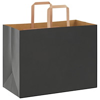 vidaXL Papperspåsar 250 st med handtag svart 32x17x25 cm