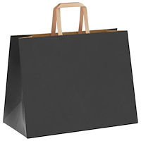 vidaXL Papperspåsar 250 st med handtag svart 32x17x25 cm