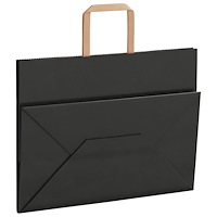 vidaXL Papperspåsar 250 st med handtag svart 32x17x25 cm