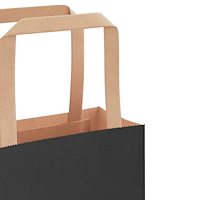 vidaXL Papperspåsar 250 st med handtag svart 32x17x25 cm