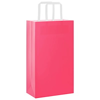 vidaXL Papperspåsar 250 st med handtag rosa 21x11x36 cm