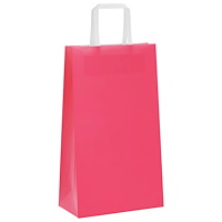 vidaXL Papperspåsar 250 st med handtag rosa 21x11x36 cm
