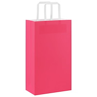 vidaXL Papperspåsar 250 st med handtag rosa 21x11x36 cm