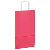 vidaXL Papperspåsar 250 st med handtag rosa 21x11x36 cm