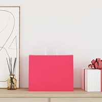 vidaXL Papperspåsar 250 st med handtag rosa 32x22x24 cm