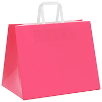 vidaXL Papperspåsar 250 st med handtag rosa 32x22x24 cm
