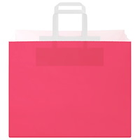 vidaXL Papperspåsar 250 st med handtag rosa 32x22x24 cm
