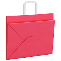 vidaXL Papperspåsar 250 st med handtag rosa 32x22x24 cm