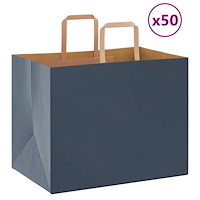 vidaXL Papperspåsar 50 st med handtag blå 32x22x24 cm