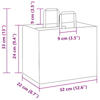 vidaXL Papperspåsar 50 st med handtag blå 32x22x24 cm