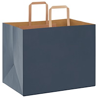 vidaXL Papperspåsar 50 st med handtag blå 32x22x24 cm