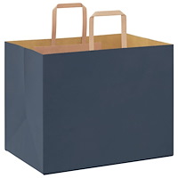 vidaXL Papperspåsar 50 st med handtag blå 32x22x24 cm