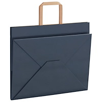 vidaXL Papperspåsar 50 st med handtag blå 32x22x24 cm
