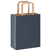 vidaXL Papperspåsar 250 st med handtag blå 18x8x22 cm