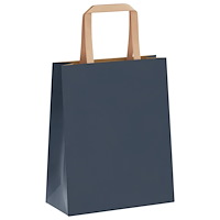 vidaXL Papperspåsar 250 st med handtag blå 18x8x22 cm