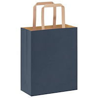 vidaXL Papperspåsar 250 st med handtag blå 18x8x22 cm