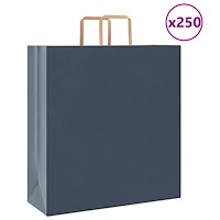 vidaXL Papperspåsar 250 st med handtag blå 45x17x48 cm