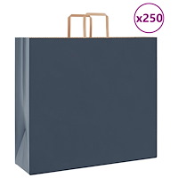 vidaXL Papperspåsar 250 st med handtag blå 54x15x49 cm