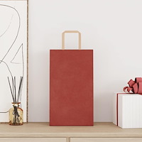 vidaXL Papperspåsar 250 st med handtag röd 21x11x36 cm