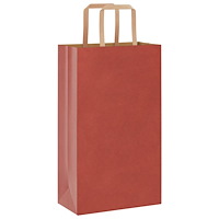 vidaXL Papperspåsar 250 st med handtag röd 21x11x36 cm