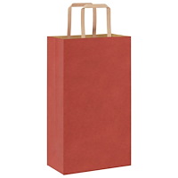 vidaXL Papperspåsar 250 st med handtag röd 21x11x36 cm