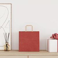 vidaXL Papperspåsar 250 st med handtag röd 26x17x25 cm