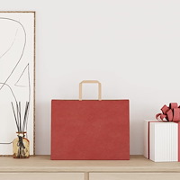 vidaXL Papperspåsar 250 st med handtag röd 32x17x25 cm