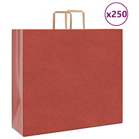 vidaXL Papperspåsar 250 st med handtag röd 54x15x49 cm