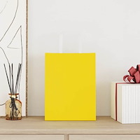vidaXL Papperspåsar 250 st med handtag gul 21x11x28 cm