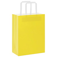 vidaXL Papperspåsar 250 st med handtag gul 21x11x28 cm