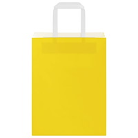 vidaXL Papperspåsar 250 st med handtag gul 21x11x28 cm