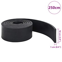 vidaXL Gummikant för snöplog svart 250x10x1 cm