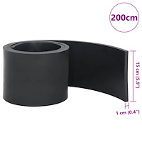 vidaXL Gummikant för snöplog svart 200x15x1 cm