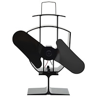 vidaXL Kaminfläkt 2 blad svart