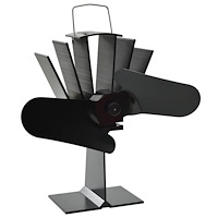 vidaXL Kaminfläkt 2 blad svart