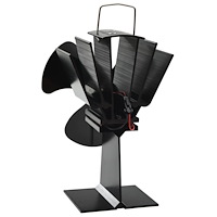 vidaXL Kaminfläkt 3 blad svart