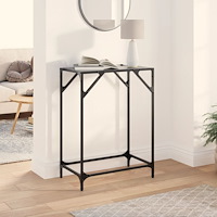 vidaXL Konsolbord med svart glasskiva 60x35x81 cm stål
