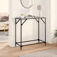 vidaXL Konsolbord med transparent glasskiva 80x35x81 cm stål
