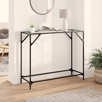 vidaXL Konsolbord med transparent glasskiva 98x35x81 cm stål