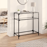 vidaXL Konsolbord med transparent glasskiva 80x35x81 cm stål