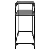 vidaXL Konsolbord med svart glasskiva 80x35x81 cm stål