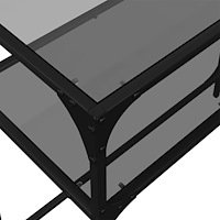 vidaXL Konsolbord med svart glasskiva 80x35x81 cm stål