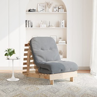 vidaXL Futonbäddsoffa med madrass 70x206x11 cm massiv furu
