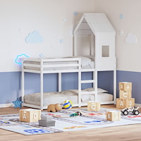 vidaXL Tak till barnsäng vit 60x99x139,5 cm massiv furu
